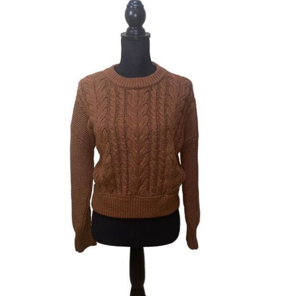 Olive+Oak Sustainable Celtic Cable Knit Stitch Crewneck Sweater Size M